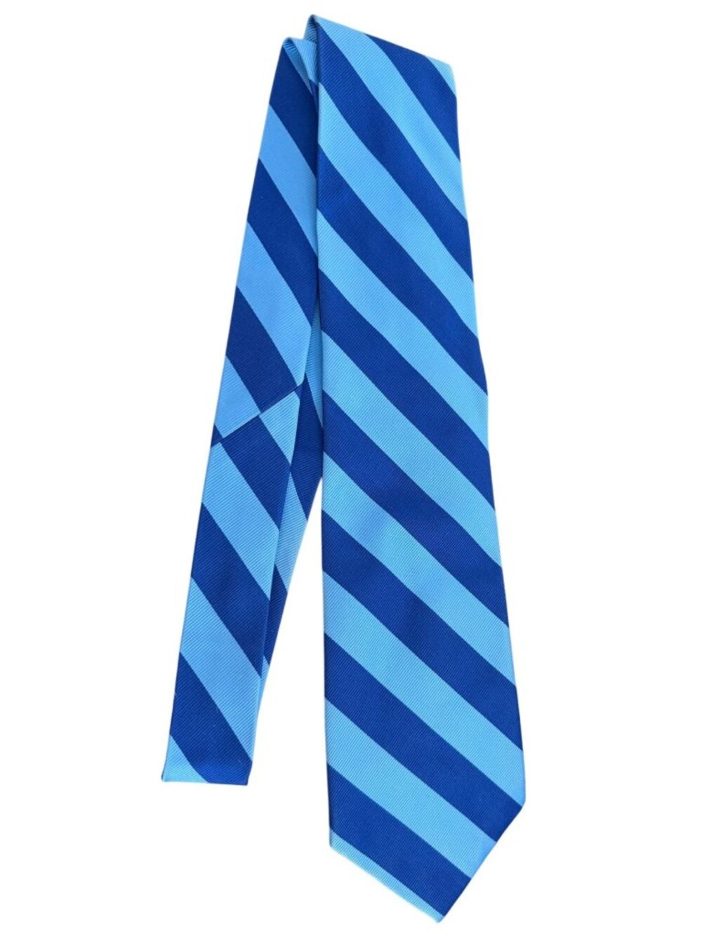 G.H. Bass & Co. Blue Two-Tone Diagonal Striped Silk Tie 57" Classic Vintage Styl